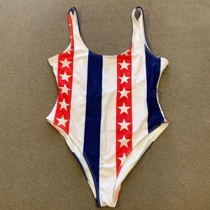 Stars stripes one piece bathing suit